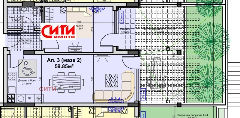 Продава 2-СТАЕН, гр. Стара Загора, Железник - център