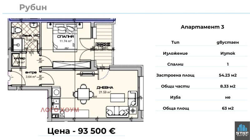 Продава 2-СТАЕН, град Варна, Владислав Варненчик 1 • 93500 € / 182870.11 лв. • 39630832 1 — Holmes.bg Продава 2-СТАЕН, град Варна, Владислав Варненчик 1 • 93500 € / 182870.11 лв. • 39630832 1