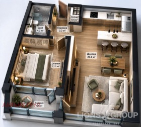 2-СТАЕН, 65 m2 - Holmes.bg 2-СТАЕН, 65 m2