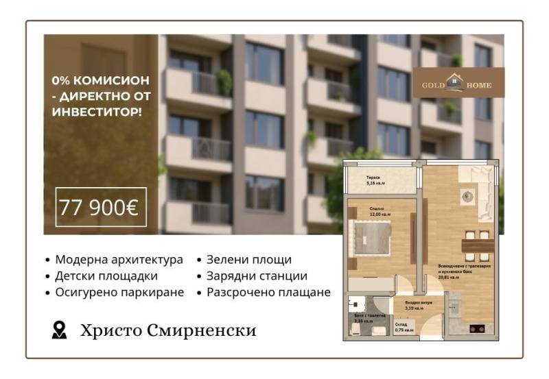 Продава 2-СТАЕН, град Пловдив, Христо Смирненски • 79900 € • 79627333 1 — Holmes.bg Продава 2-СТАЕН, град Пловдив, Христо Смирненски • 79900 € • 79627333 1