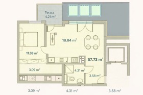 2-СТАЕН, 58 m2 - Holmes.bg 2-СТАЕН, 58 m2