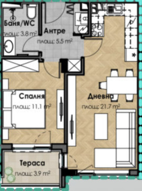 Продава 2-стаен, град София