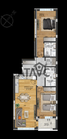 3-СТАЕН, 110 m2 - Holmes.bg 3-СТАЕН, 110 m2