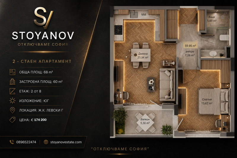 Продава 2-СТАЕН, град София, Левски Г • 174200 € • 61568633 1 — Holmes.bg Продава 2-СТАЕН, град София, Левски Г • 174200 € • 61568633 1