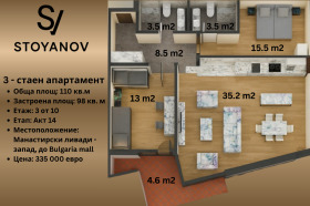 3-СТАЕН, 110 m2 - Holmes.bg 3-СТАЕН, 110 m2