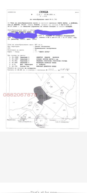 Обява Продава ПАРЦЕЛ,с. Бойково, област Пловдив