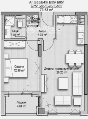 2-СТАЕН, 74 m2 - Holmes.bg 2-СТАЕН, 74 m2