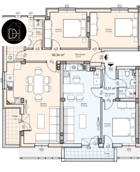 3-СТАЕН, 90 m2 - Holmes.bg 3-СТАЕН, 90 m2