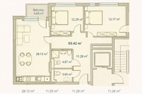 3-СТАЕН, 93 m2 - Holmes.bg 3-СТАЕН, 93 m2