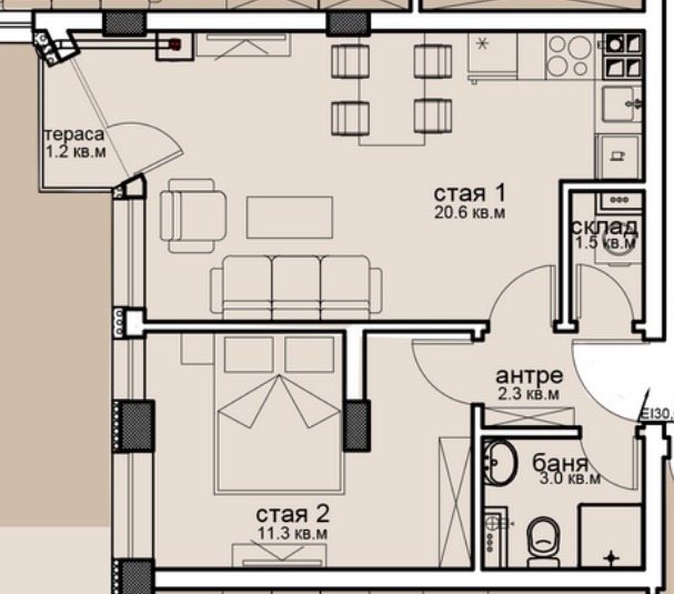 Na prodej  1 ložnice Sofia , Vitoša , 58 m2 | 46347894 - obraz [2]