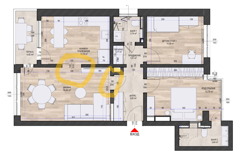 Продава 3-СТАЕН, гр. София, Иван Вазов, снимка 2 - Апартаменти - 53082982
