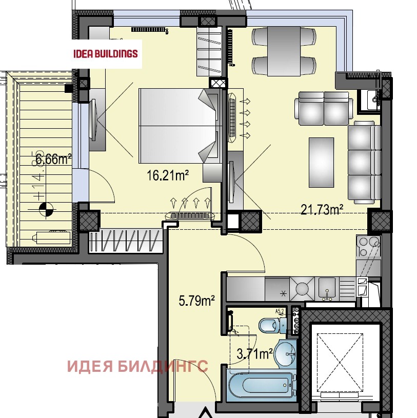 Продава 2-СТАЕН, гр. София, Кръстова вада, снимка 12 - Апартаменти - 54831412