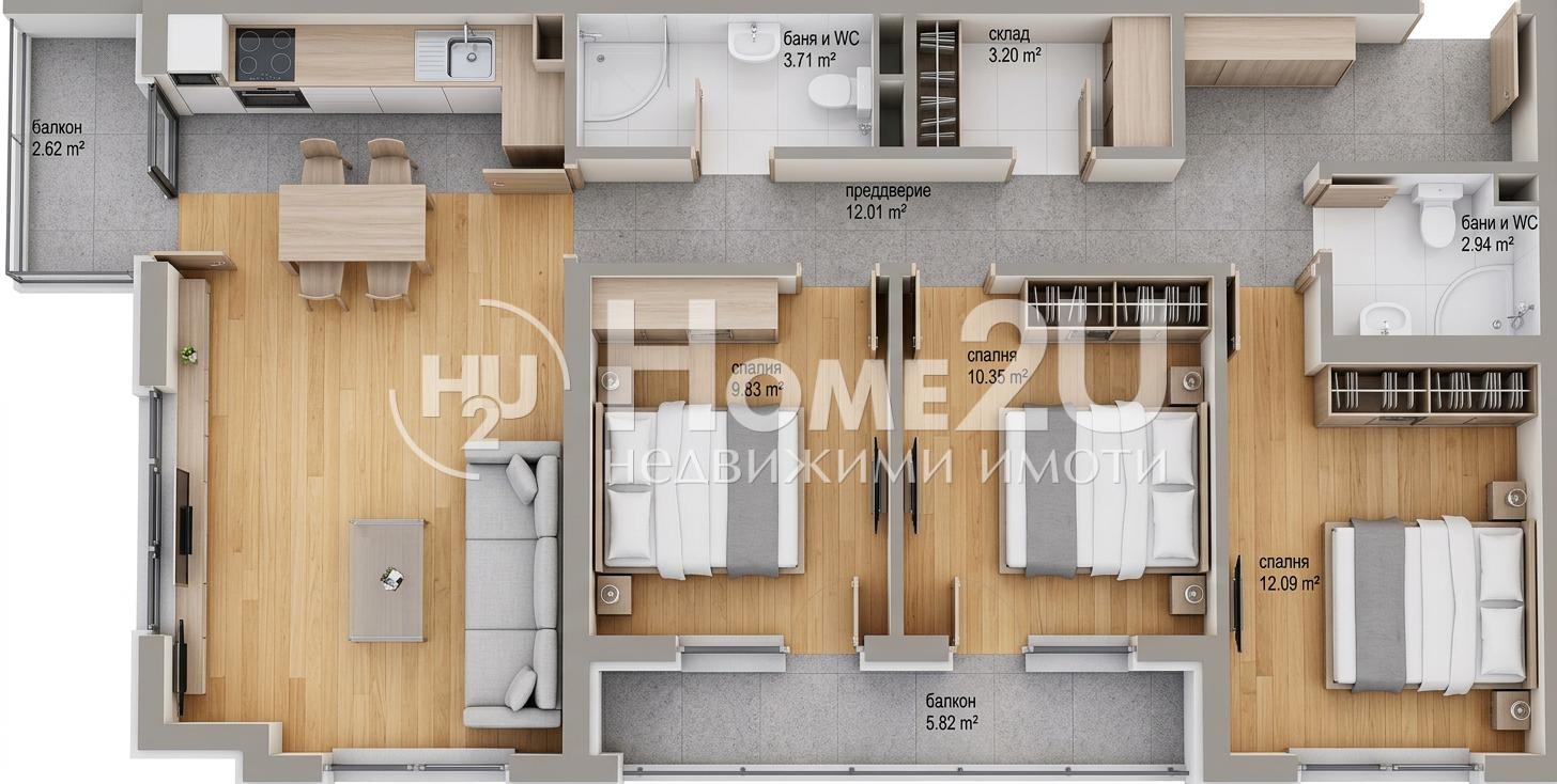 Продава 3-СТАЕН, гр. София, Красна поляна 3, снимка 2 - Апартаменти - 56119387