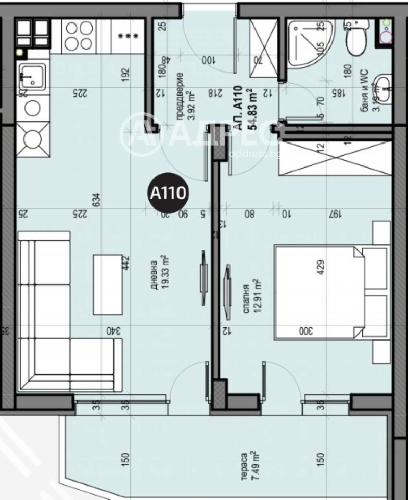 In vendita  1 camera da letto Sofia , Liulin 5 , 63 mq | 43359802