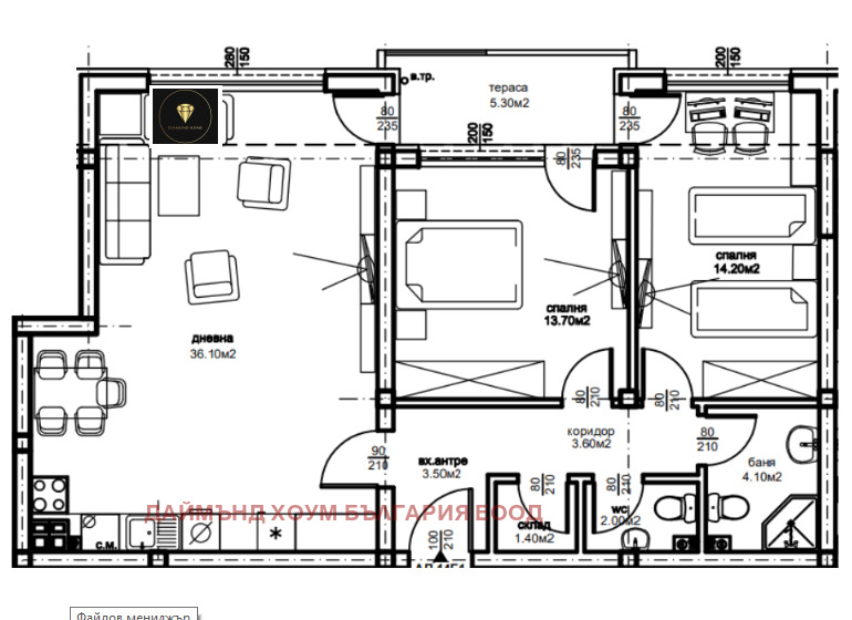 Te koop  2 slaapkamers Plovdiv , Juzjen , 114 m² | 64819471 - afbeelding [2]