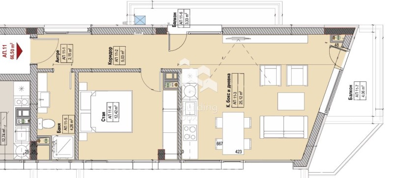Satılık  1 yatak odası Sofia , Ovça kupel , 92 metrekare | 31088529 - görüntü [2]