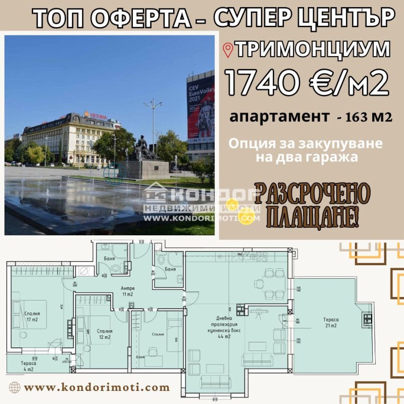 Til salg  3+ soveværelse Plovdiv , Tsentar , 163 kvm | 48638402