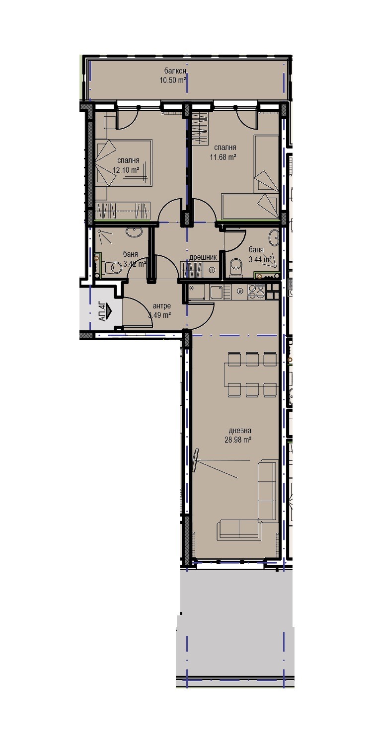 Продава 3-СТАЕН, гр. София, Овча купел, снимка 6 - Aпартаменти - 47050110