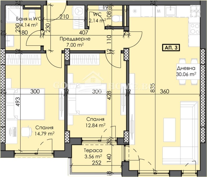 Продава 3-СТАЕН, гр. Пловдив, Тракия, снимка 5 - Aпартаменти - 48233033