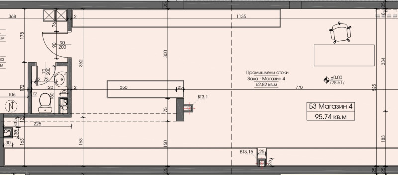 Til salg  Butik Burgas , Meden rudnik - zona V , 96 kvm | 85901489 - billede [2]