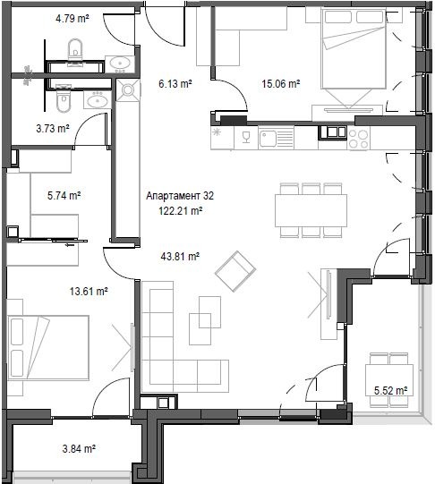 Eladó  2 hálószobás Sofia , Manastirski livadi , 146 négyzetméter | 30151186 - kép [2]