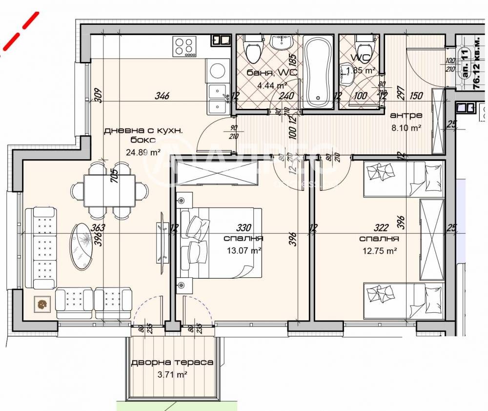 Продава 3-СТАЕН, гр. Варна, Изгрев, снимка 2 - Апартаменти - 55098556