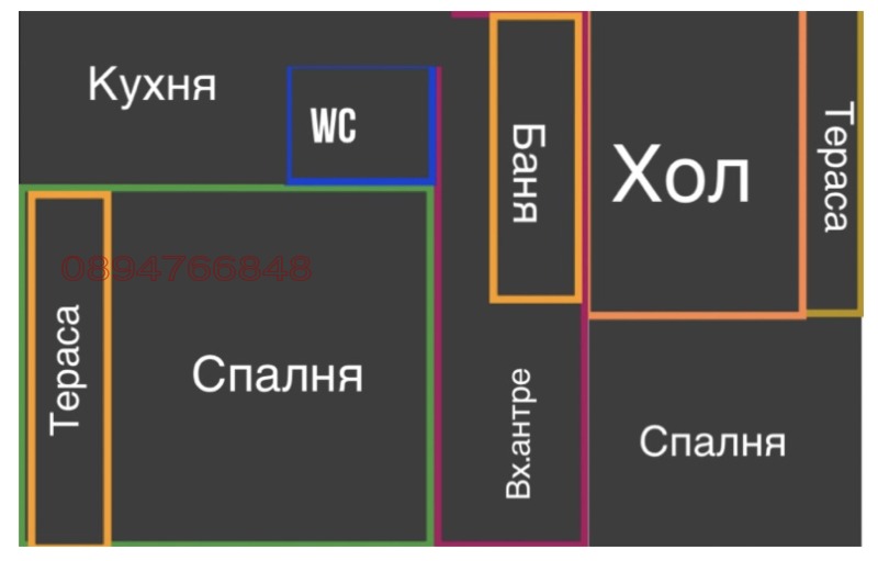 Продаја  2 спаваће собе Пловдив , Захарна фабрика , 64 м2 | 56713416 - слика [7]
