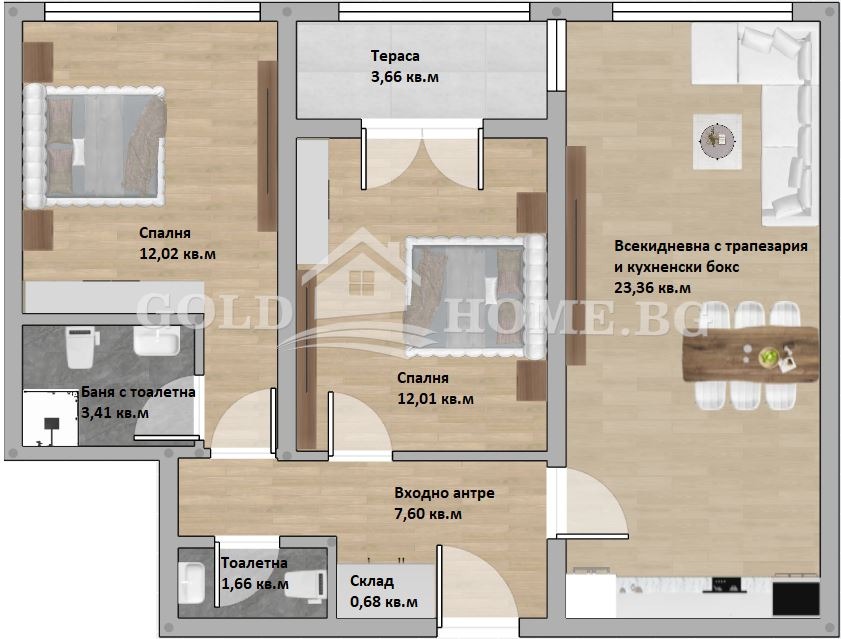 Продава 3-СТАЕН, гр. Пловдив, Христо Смирненски, снимка 2 - Апартаменти - 54881200