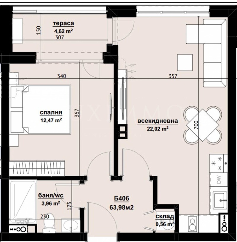 На продаж  1 спальня Бургас , Изгрев , 63 кв.м | 42172456 - зображення [2]