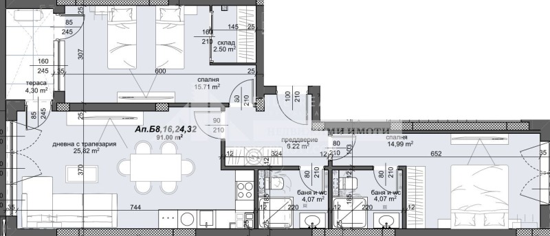 De vânzare  2 dormitoare Plovdiv , Traciia , 108 mp | 71393489 - imagine [2]