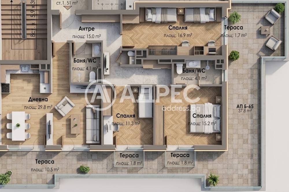 Продава 2-СТАЕН, гр. София, Малинова долина, снимка 6 - Апартаменти - 55702545
