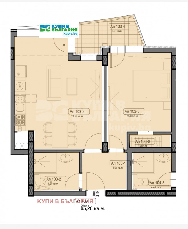 À vendre  1 chambre Varna , Vazrajdane 2 , 78 m² | 86906771 - image [3]