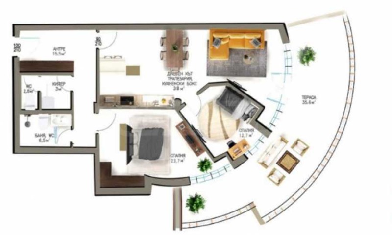 Till salu  2 sovrum Varna , m-t Alen mak , 153 kvm | 37481941 - bild [2]