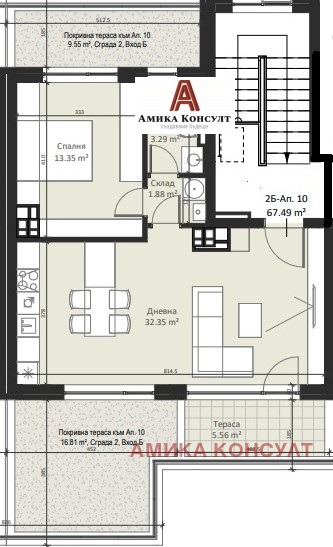 Продава 2-СТАЕН, гр. София, Малинова долина, снимка 2 - Aпартаменти - 48845532