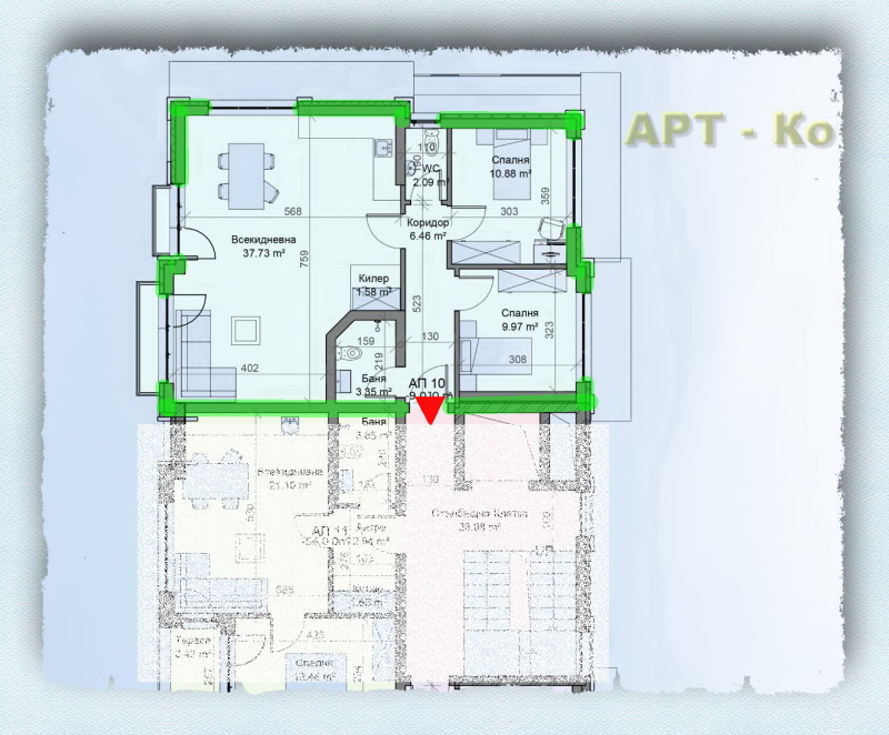 Продава 3-СТАЕН в град Перник, Център - 108 кв.м / 177 000 € » 346 181.91 лв., АРТ-КО