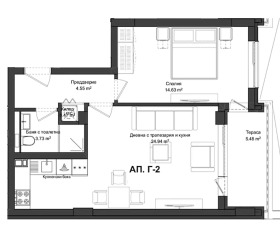 1 Schlafzimmer Gagarin, Plowdiw 2