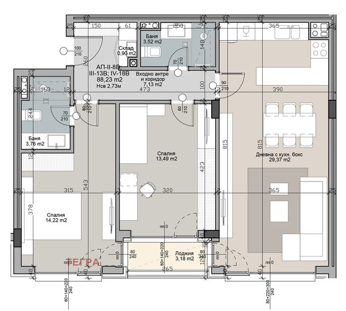 Продава 3-СТАЕН, гр. София, Кръстова вада, снимка 3 - Aпартаменти - 48955170