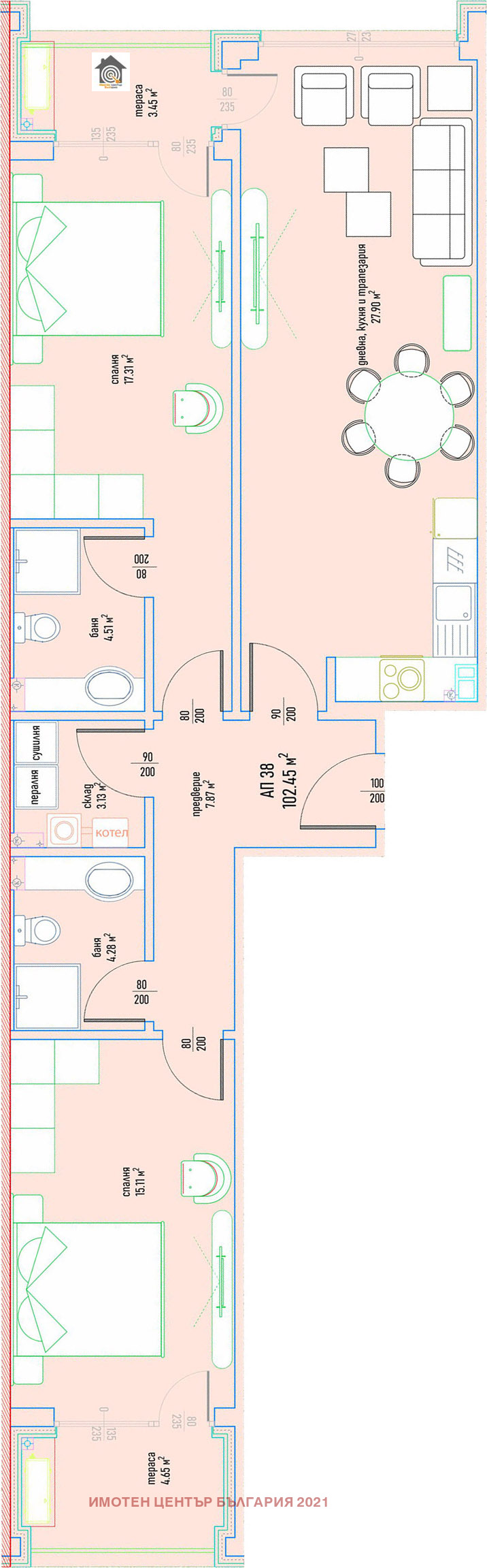 Продаја  2 спаваће собе Софија , Малинова долина , 124 м2 | 83711047 - слика [2]