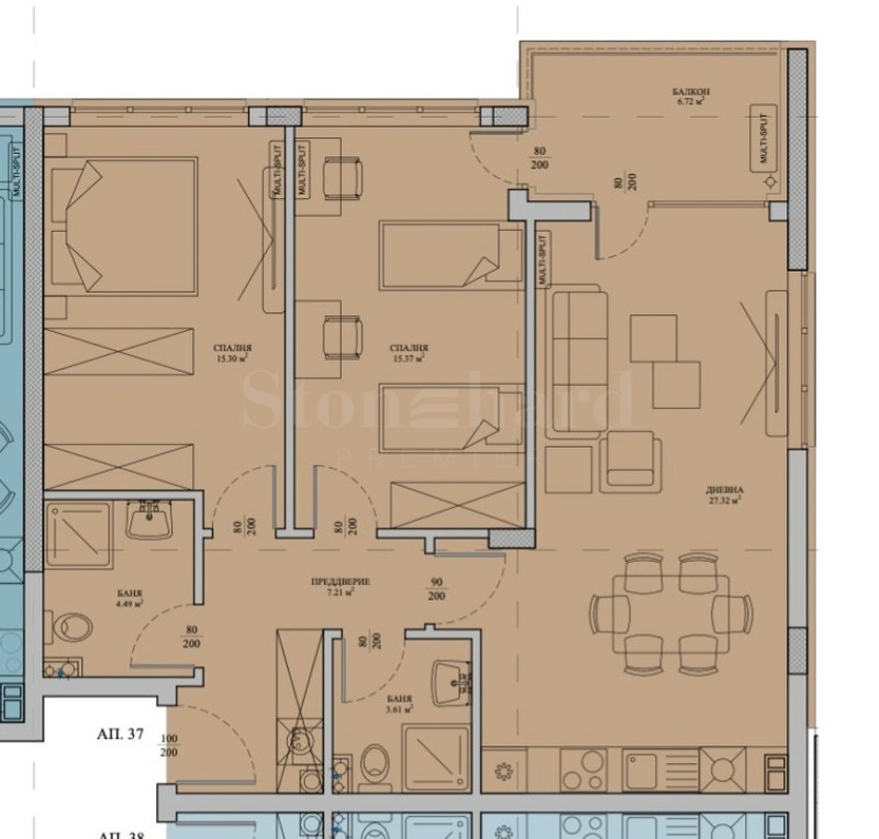 Продава 3-СТАЕН, гр. София, Малинова долина, снимка 3 - Апартаменти - 53107480