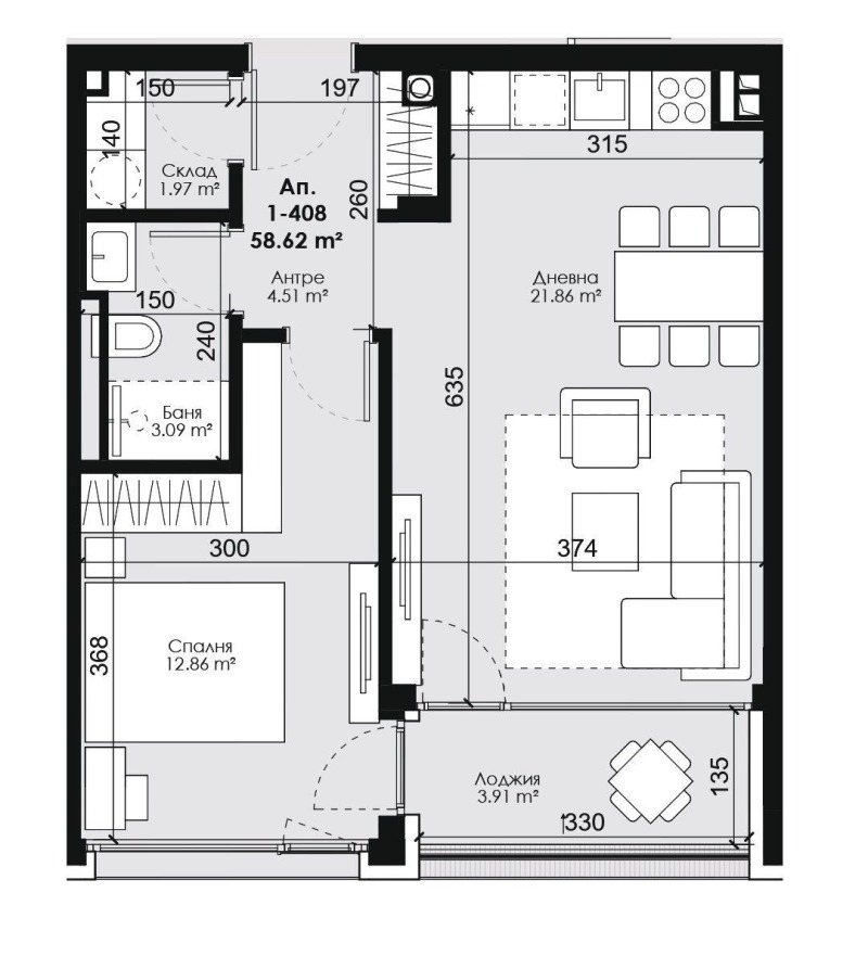 Продава 2-СТАЕН, гр. Костинброд, област София област, снимка 8 - Апартаменти - 52985370