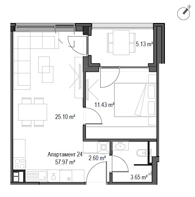 Продава 2-СТАЕН, гр. София, Манастирски ливади, снимка 2 - Апартаменти - 53779626