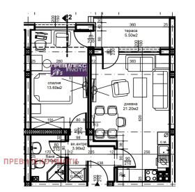 Продава 2-стаен град Пловдив Въстанически - [1] 