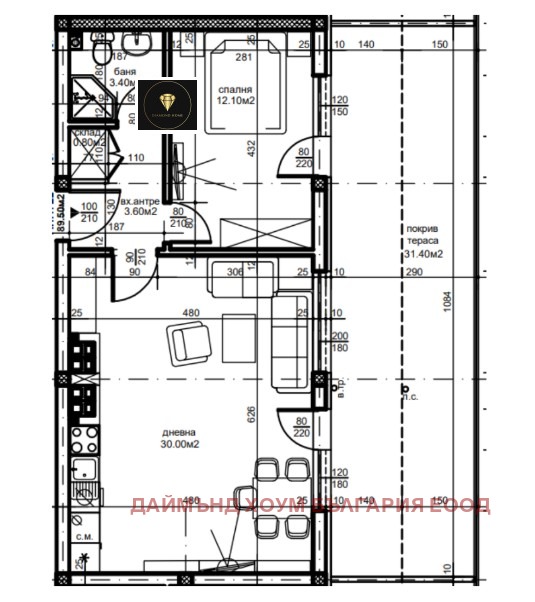 Na prodej  1 ložnice Plovdiv , Južen , 100 m2 | 46913377 - obraz [2]