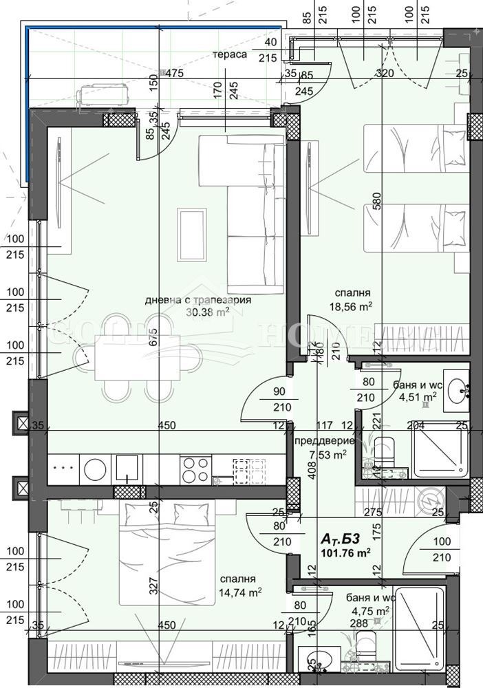 Na prodej  2 ložnice Plovdiv , Trakija , 108 m2 | 96985376 - obraz [4]