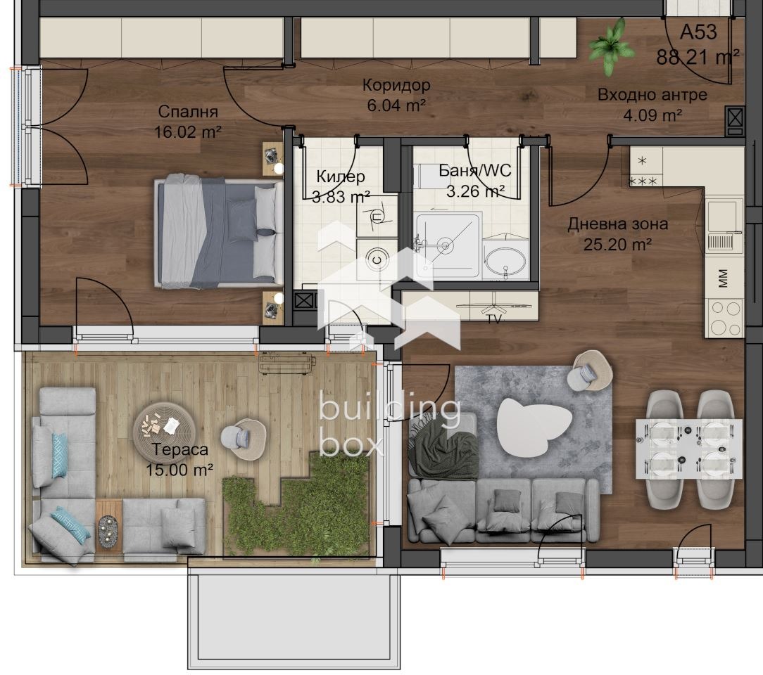 Продава 2-СТАЕН, гр. Пловдив, Коматевски възел, снимка 2 - Апартаменти - 53707286