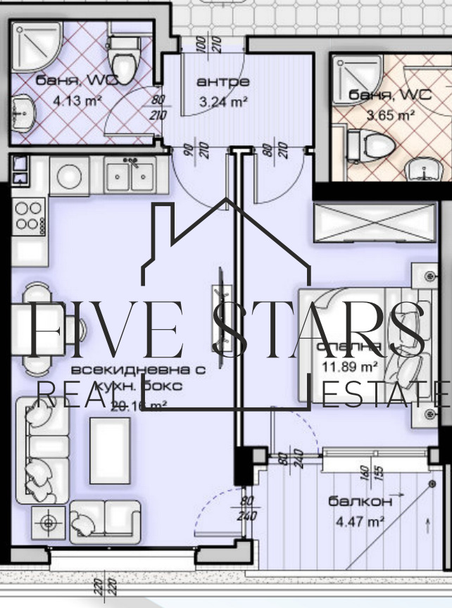 Продаја  1 спаваћа соба Варна , Кајсиева градина , 64 м2 | 31009449 - слика [5]
