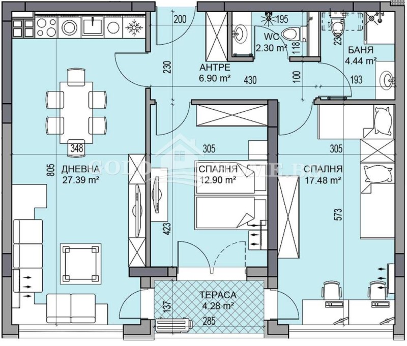 Eladó  2 hálószobás Plovdiv , Gagarin , 100 négyzetméter | 63089026 - kép [3]