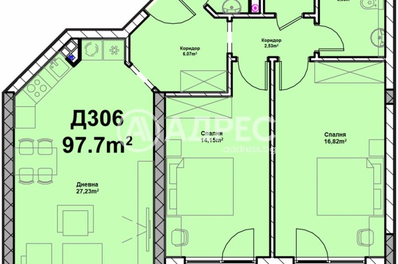 Satılık  2 yatak odası Sofia , Poligona , 116 metrekare | 21148330 - görüntü [3]