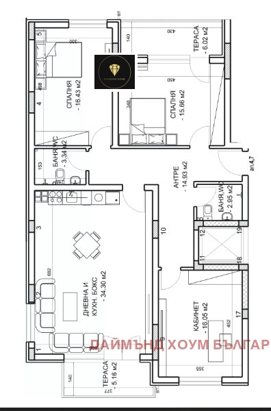 Na sprzedaż  3 sypialnie Plowdiw , Mladeżki Chalm , 150 mkw | 40160049 - obraz [2]