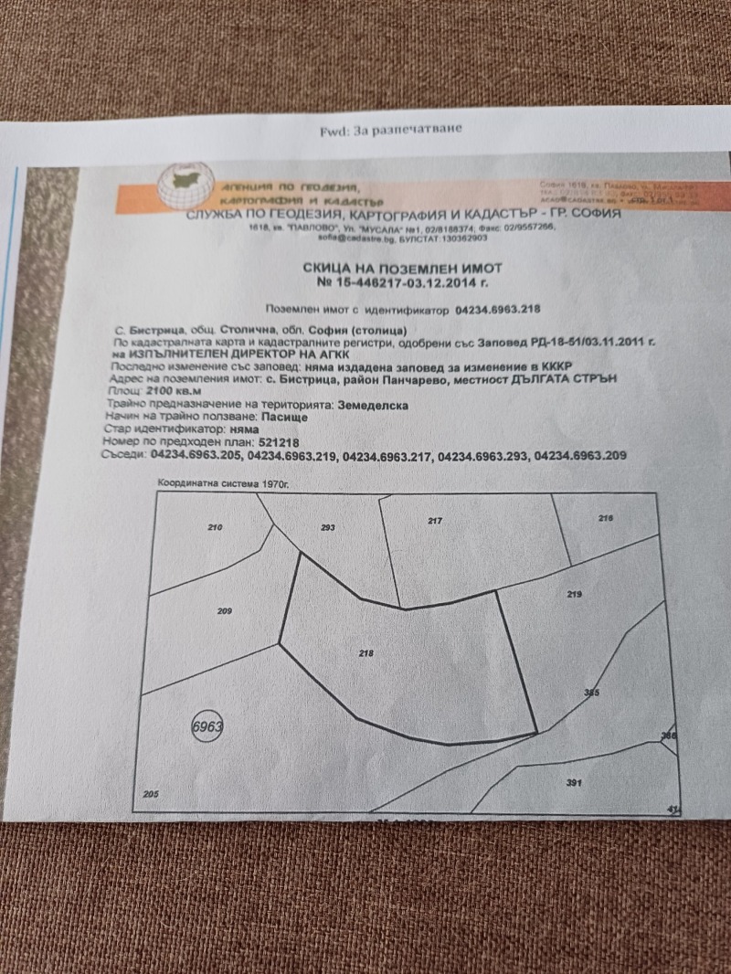 Продава  Парцел град София , с. Бистрица , 1000 кв.м | 29614476 - изображение [2]